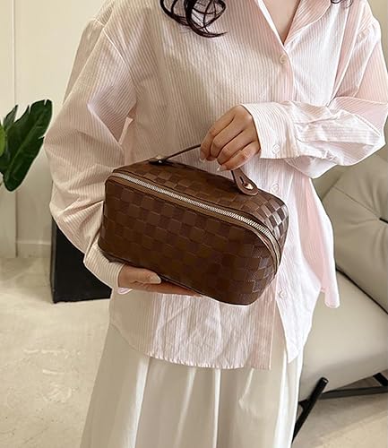 Miniatura 8 de Bolsa de maquillaje portátil grande Bolsa de cosméticos de viaje portátil para mujeres y niñas, bolsa de maquillaje de regalo, bolsa portátil con