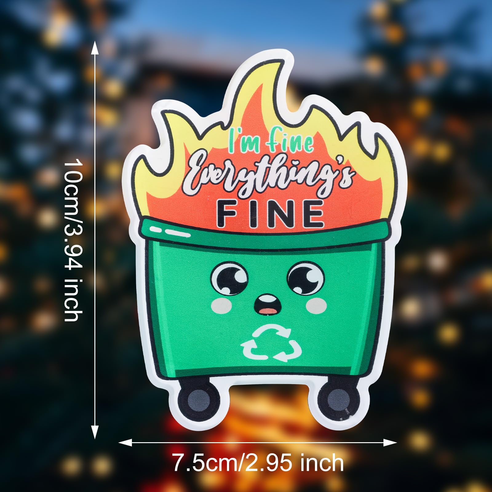 2pcs Dumpster Fire Fridge Magnet, Emotional Dumpster Fire Support Ornament Cute Dumpster Fire Magnet Funny Magnets for Fridge Desk Accessories Inspirational Gift for Friends Colleagues - Image 2