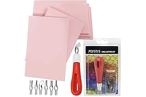 Premium Rubber Stamp Carving Tools and Stamp Pads Bundle by Pixiss