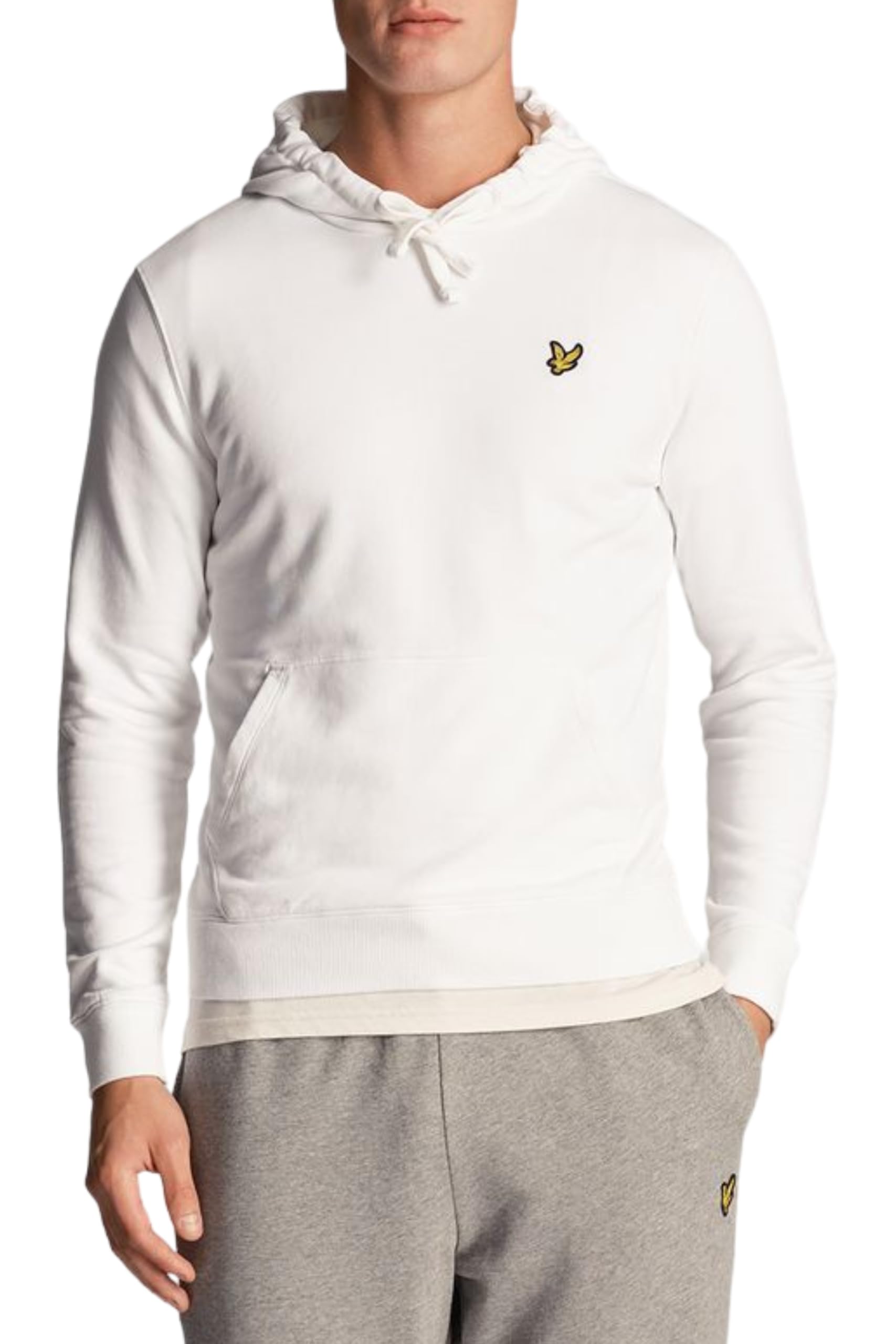 Lyle and Scott   Loopback Cotton Hoodie In White, Men's Size XXL