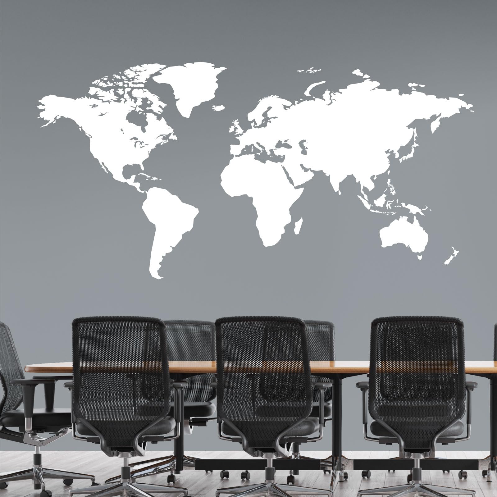 World Map - Wall Art Sticker [Large] [White]