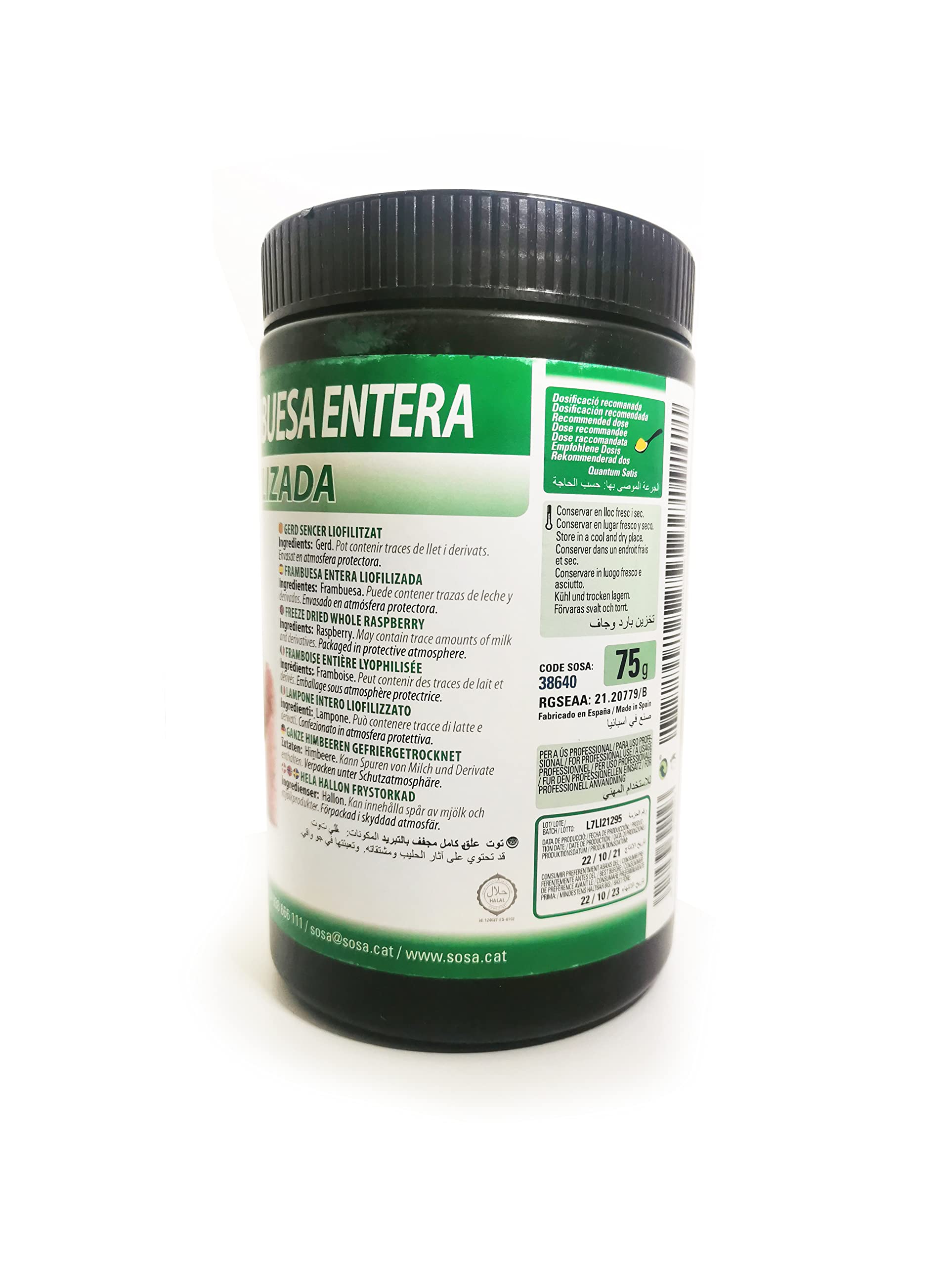 SOSA Frambuesa liofilizada entera 75 grs