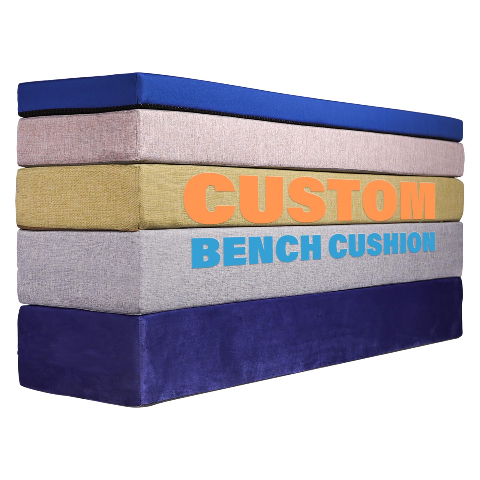 ENTROPOWER Custom Size Bench Cushion Outdoor/Indoor Bay Window Seat Cushion Thick Upholstery Foam Long Chair Cushion Replacement Sofa Pads Patio