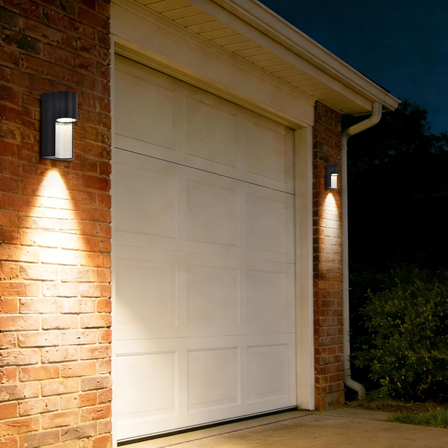 COTTAGE LIFE Modern Outdoor Wall Light Fixture, 12W LED Exterior Wall Sconce, 1680LM 3000K Warm Light, Black Aluminum Waterproof Hardwired Outdoor Wall Lights for Porch Patio Garage Front Door House
