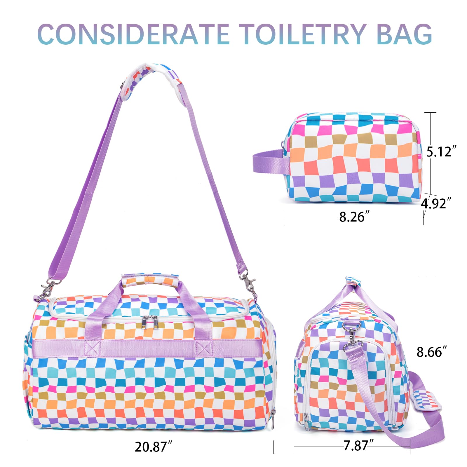 Bolsa deportiva de gimnasio para mujeres y hombres, bolsa de viaje grande con compartimento para zapatos y bolsillo húmedo, bolsa ligera de fin de semana, bolsa de entrenamiento para deportes