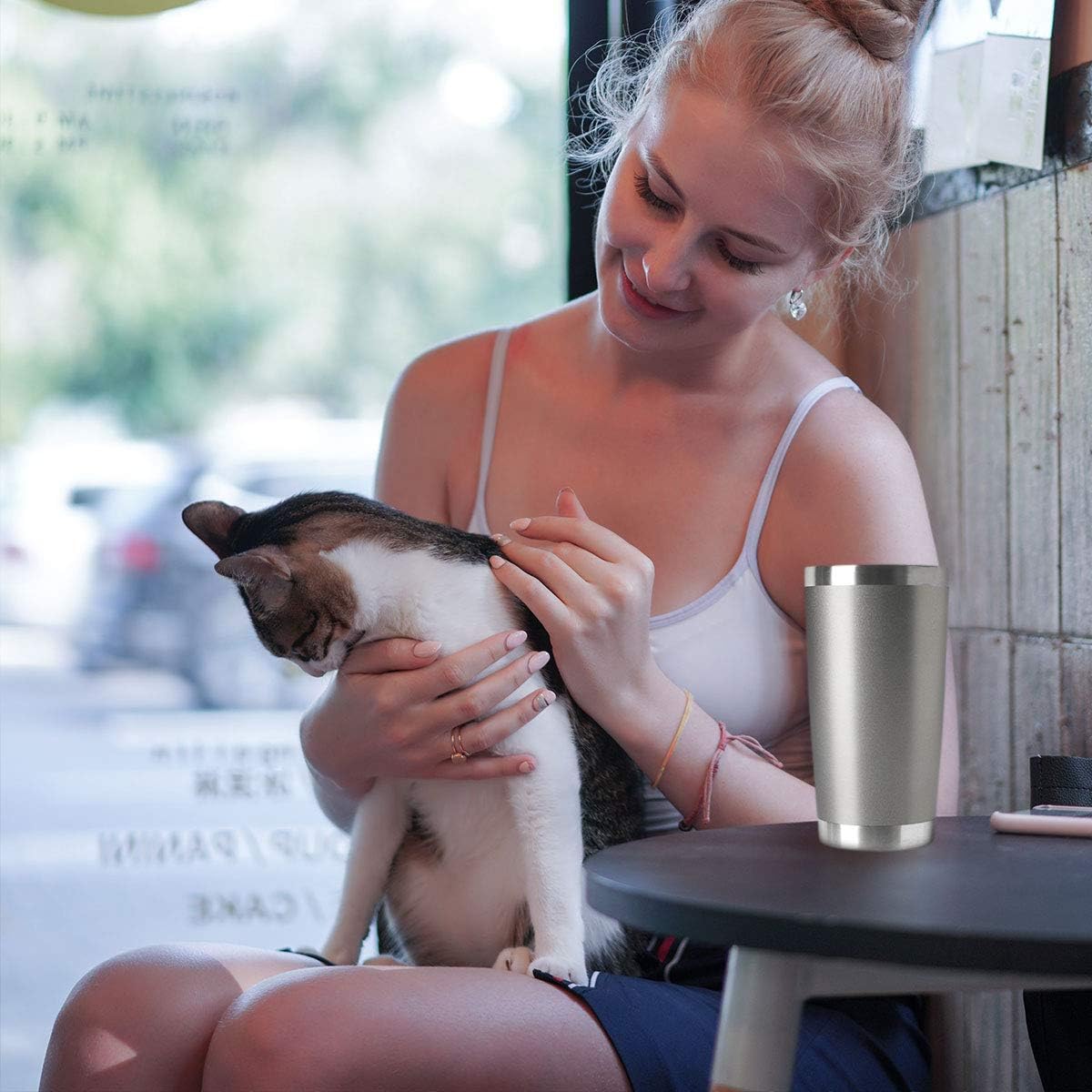 HASLE OUTFITTERS 20oz Tumblers Bulk Stainless Steel Cup with Lid Double Wall Vacuum Insulated Coffee Mug for Cold & Hot Drinks 1 Pack, Grey - Image 5