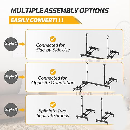 Miniatura 9 de Soportes verticales para bicicleta (paquete de 2), soporte de bicicleta de pie para piso de garaje, soporte vertical para bicicleta de interior con