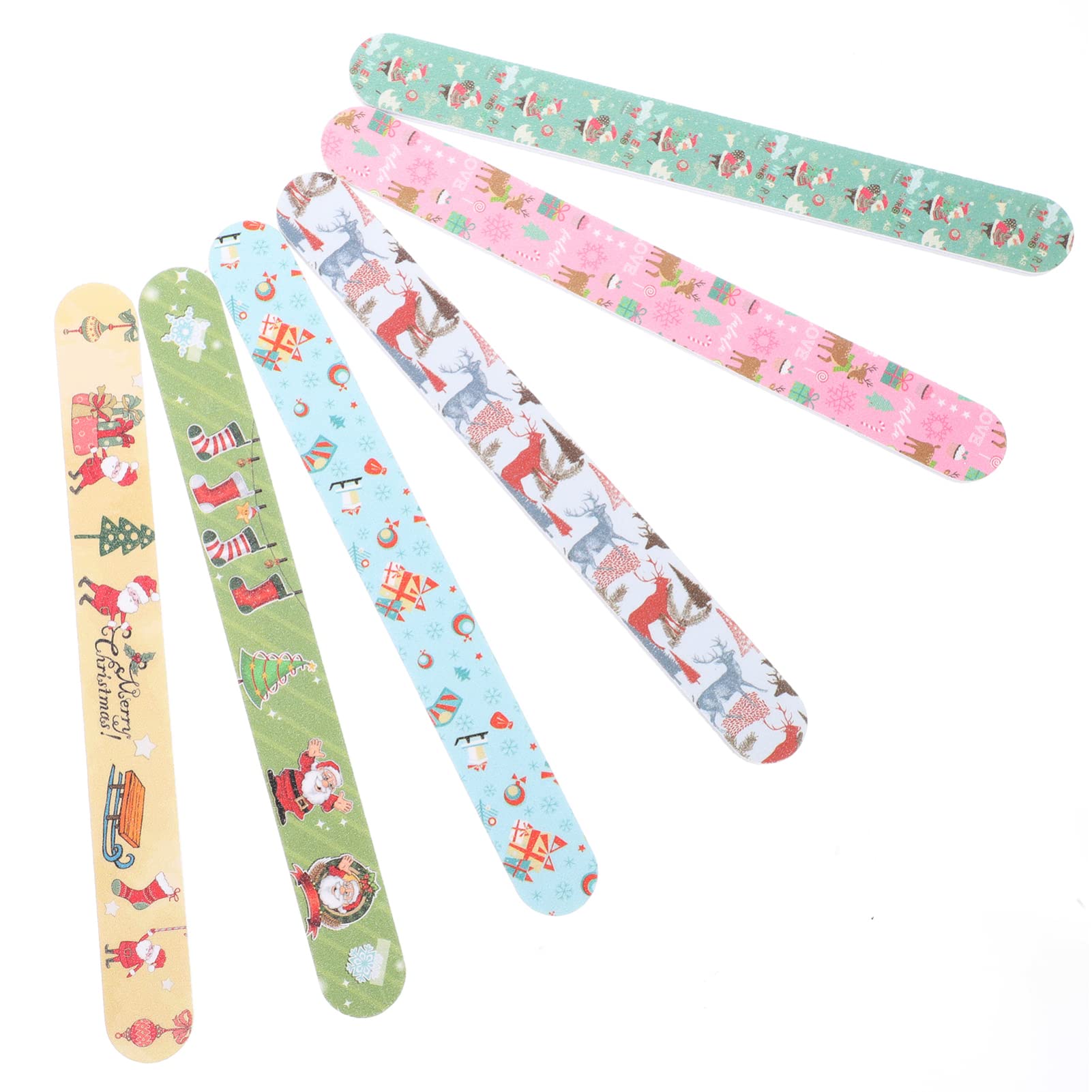 Kichvoe Nail File Set - 12 Pcs Emery Boards for Nails - Christmas Nail Files Grit Nail Files Emery Board Manicure Pedicure Tool and Nail Buffering Files for Women Girls - Random Style