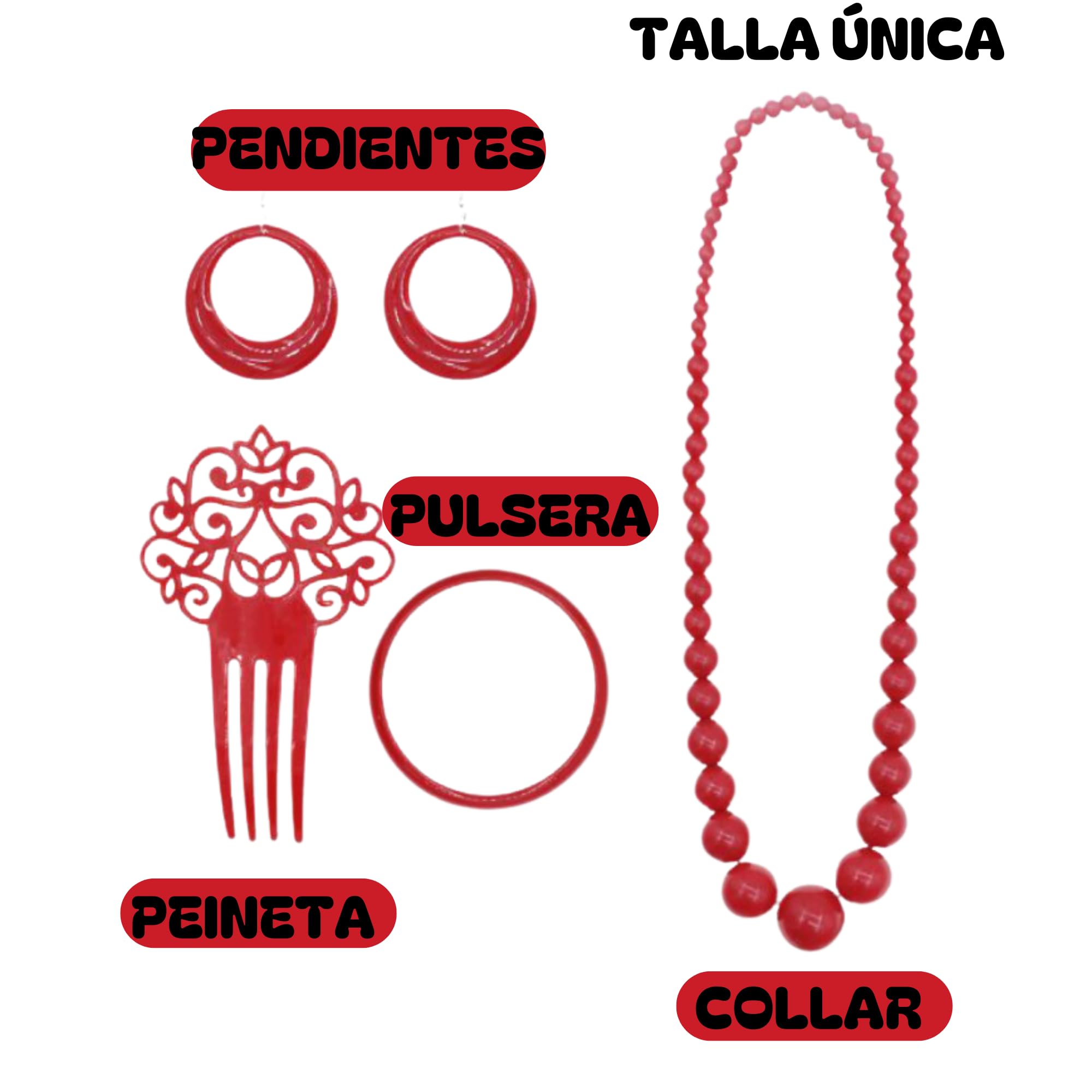 Manton de Manila Mujer Flamenca, Manton Bordado+Rosa para el Pelo+Abanico Flamenco+Peineta+ Pendientes+ Pulsera