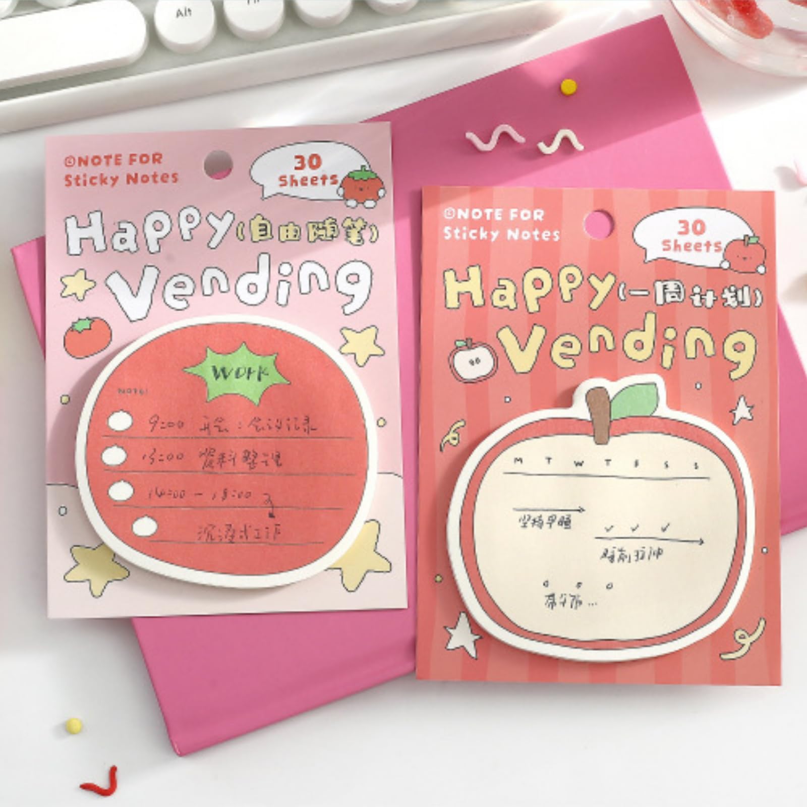 Amazon.co.jp: EZ PEACH 付箋 強粘着 可愛 メモ帳 かわいい 30枚 メモ
