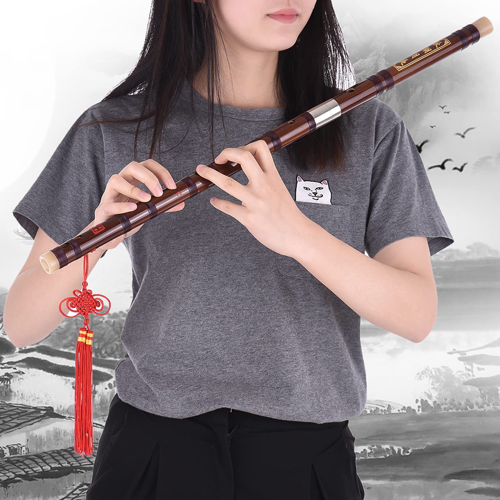 Flauta de bambú amargo inestable Dizi viento de madera tradicional china mano Llave de nivel de estudio C Rendimiento profesional