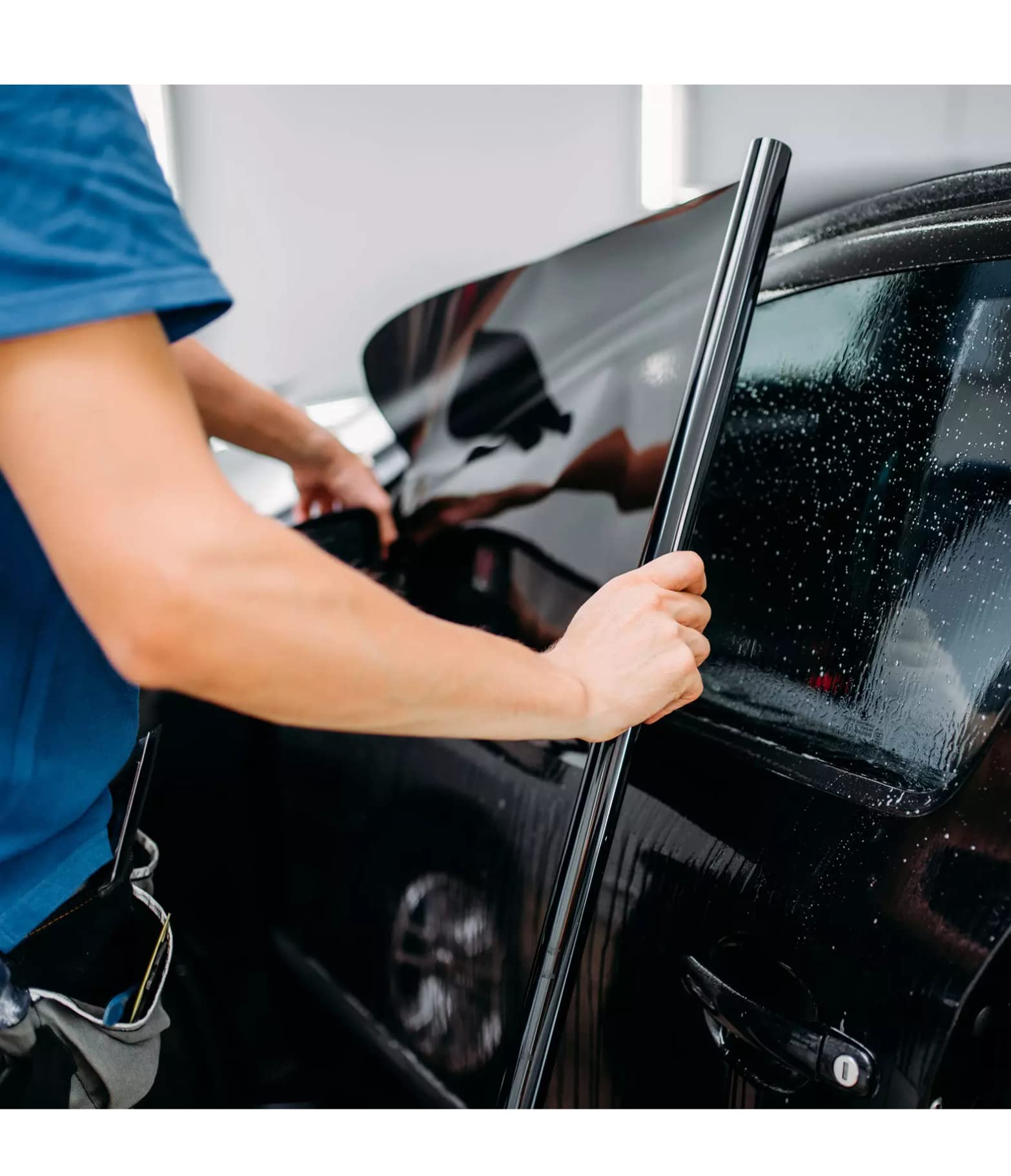 WISDOM Window Tint Film, Self-Adhesive Window Car Glass Film Heat Control Film & Automotive Car Window Film(50 Cms By 100Cm, Black Film), Peel and Stick-image-34
