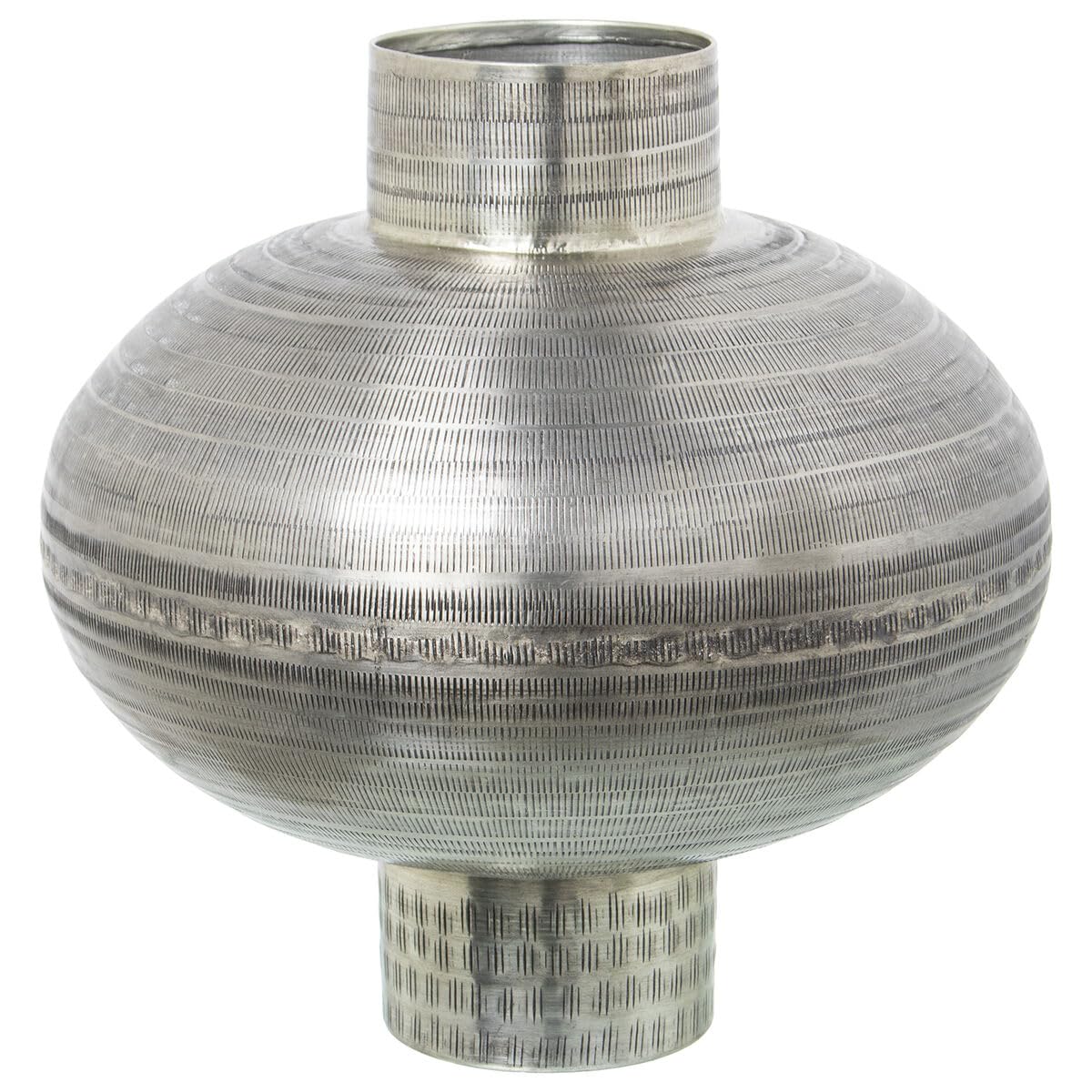 Alexandra House Living Vase Silver Metal Antique Finish 50 x 33 x 33 cm