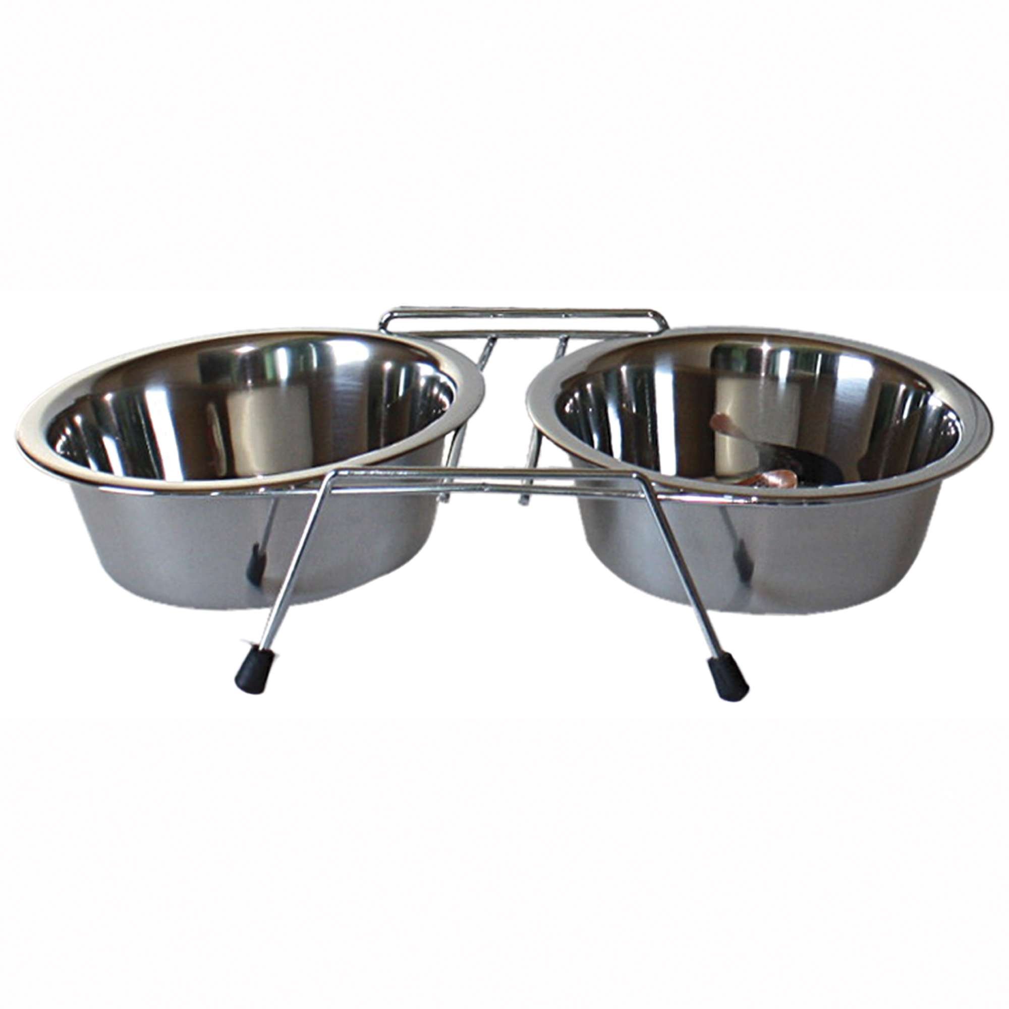 ICA CAD2120 Comedero Doble de Acero Inoxidable Standard, Gris