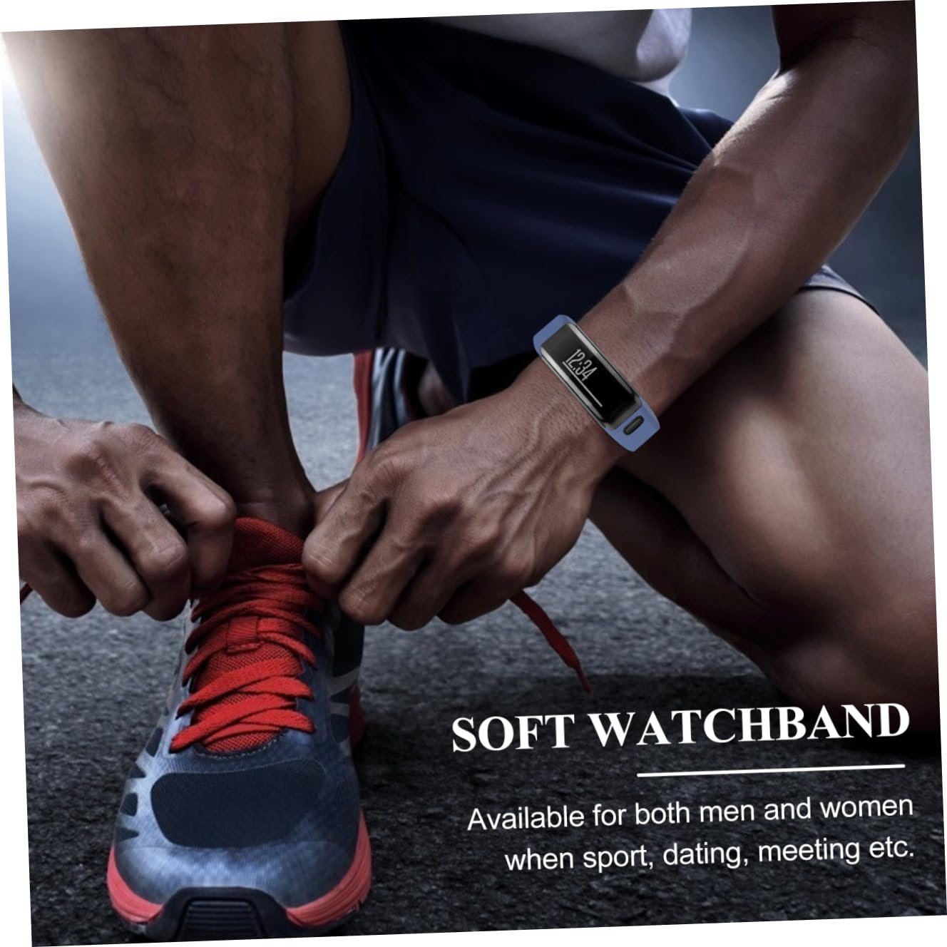 Outanaya Bracelet Silicone pour Montre Connectée HR Remplacement Dégagement Rapide Confortable et Compatible Homme Femme Couleur Bleu Minuit
