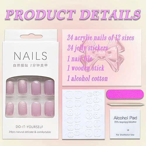 Miniatura 10 de Uñas postizas a presión con punta francesa MABKJLF cuadrada media, color rojo vino, cobertura completa, punta de uñas, uñas postizas con diseños