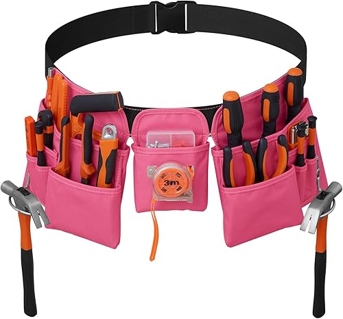 Miniatura 1 de KOYYTO Cinturones de herramientas de 19 bolsillos con hebilla de liberación rápida, cinturón de utilidad desmontable y ajustable, delantal de