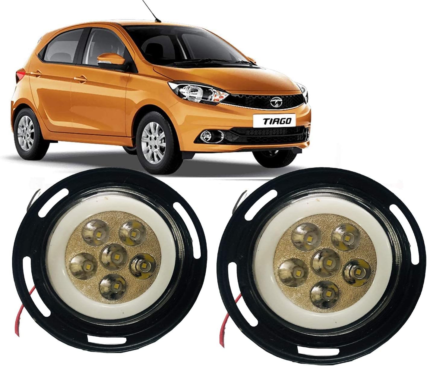Autofasters Car Fog Lamp 6 Led Lights With DRL For Tata