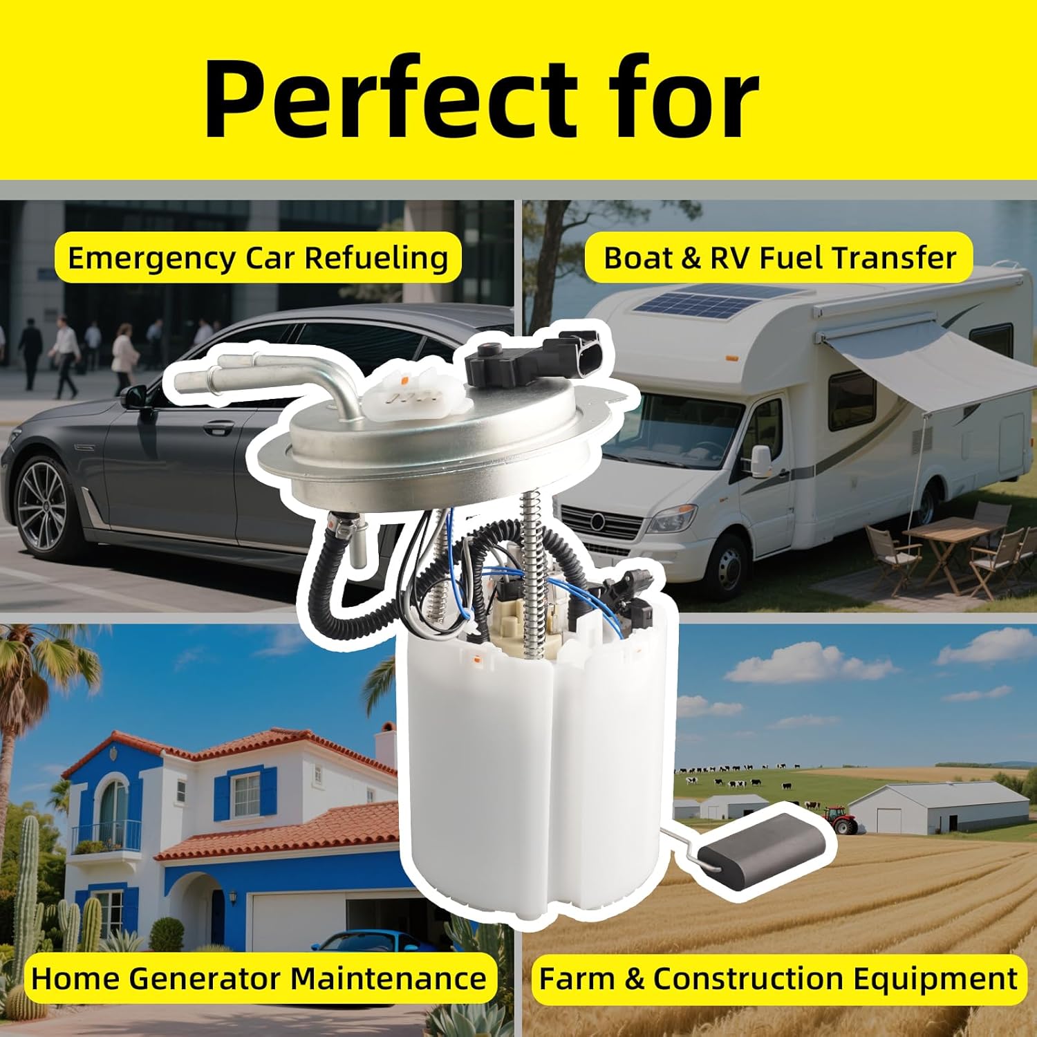 Electric Fuel Pump Module Assembly w/sending Unit Pressure Sensor Replacement E3797M 19206481 Compatible with Cadillac Escalade ESV EXT Chevrolet GMC Avalanche Suburban Yukon XL 1500 5.3L 6.2L - Image 3