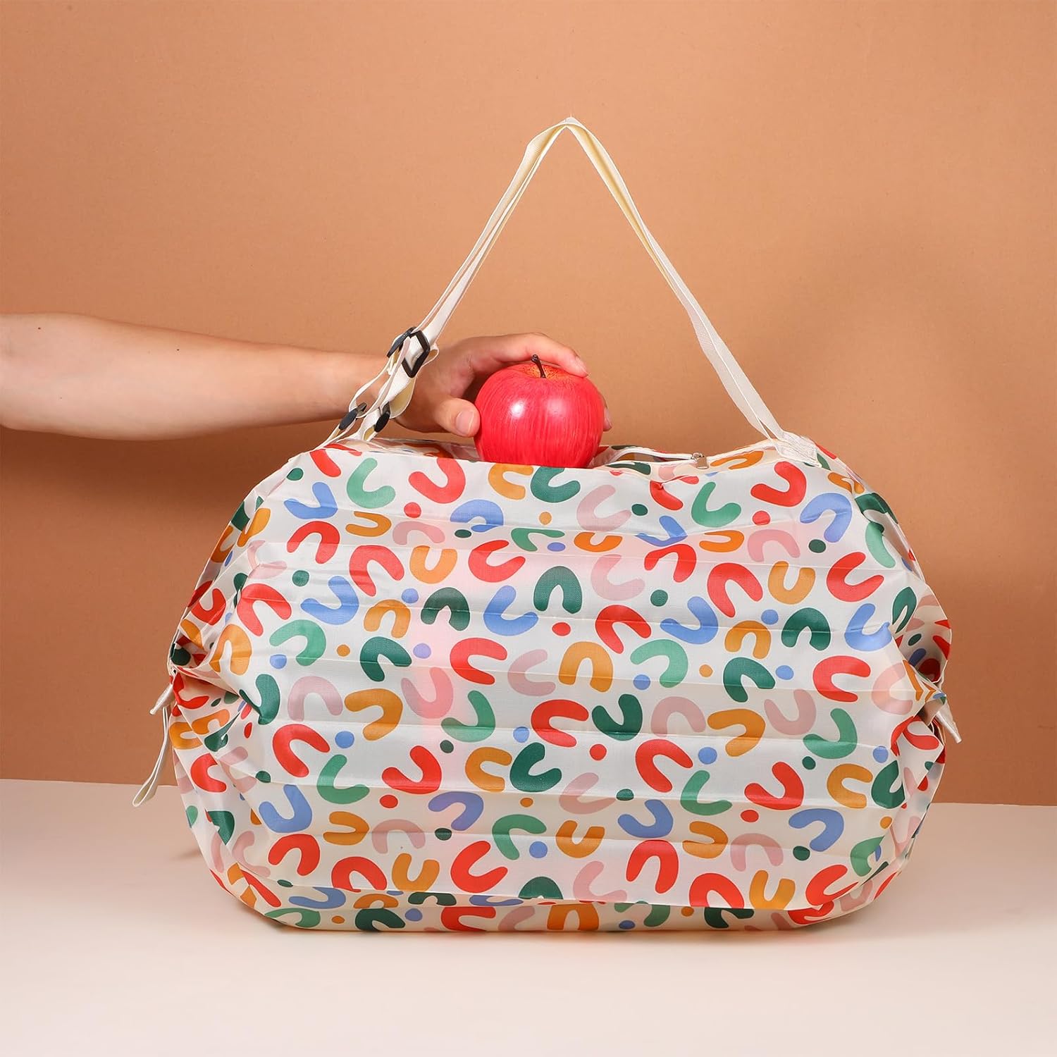 6 pcs Reusable Shopping Bag Foldable Grocery Storage Tote Bag Organ Style Fold Oxford Cloth Portable Duffle for Shopping - Image 7