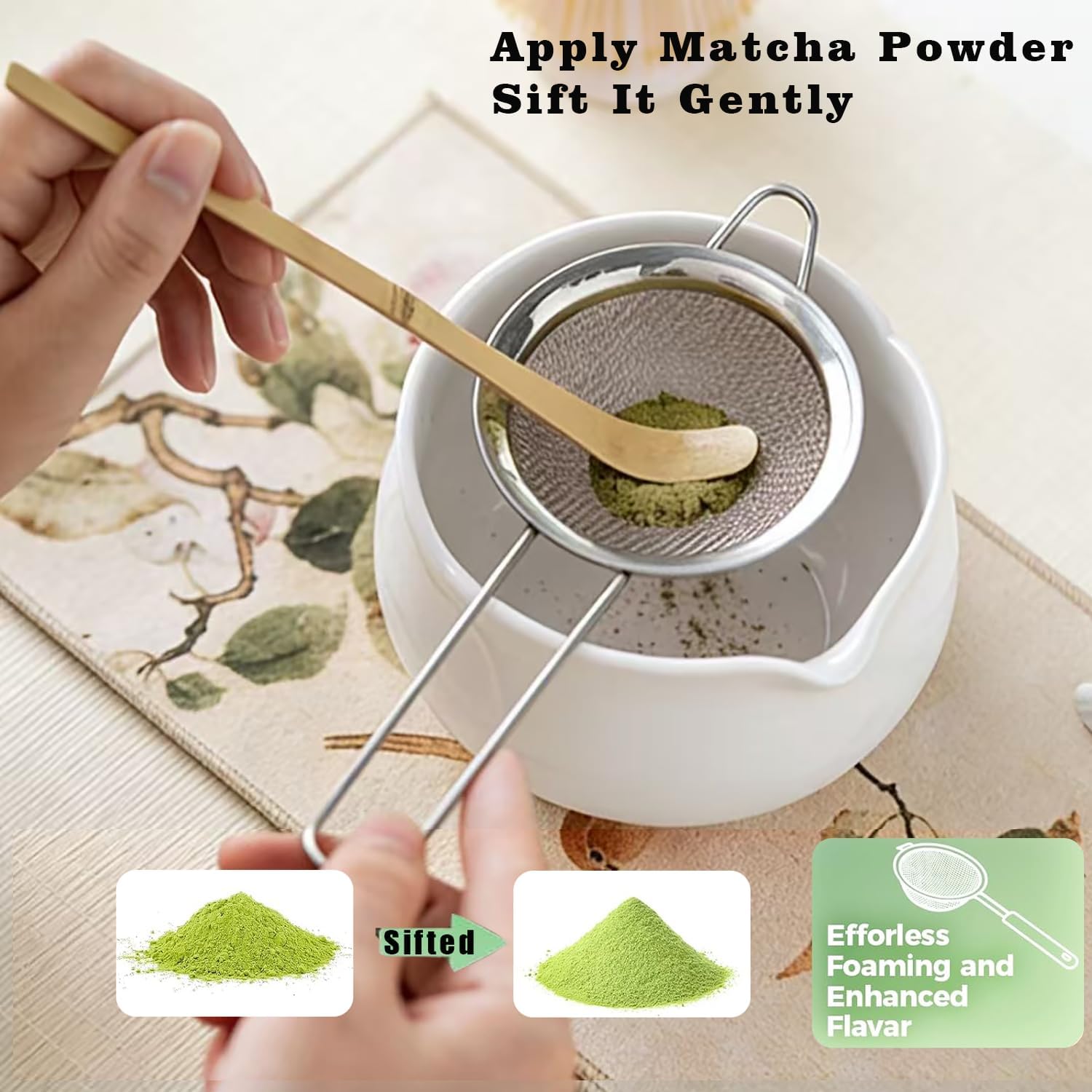 5Pcs Matcha Set Bowl and Whisk, White Ceramic Matcha Set Kit, Complete Matcha Making Kit Gift for Ceremony Matcha Tea Lover - Image 3
