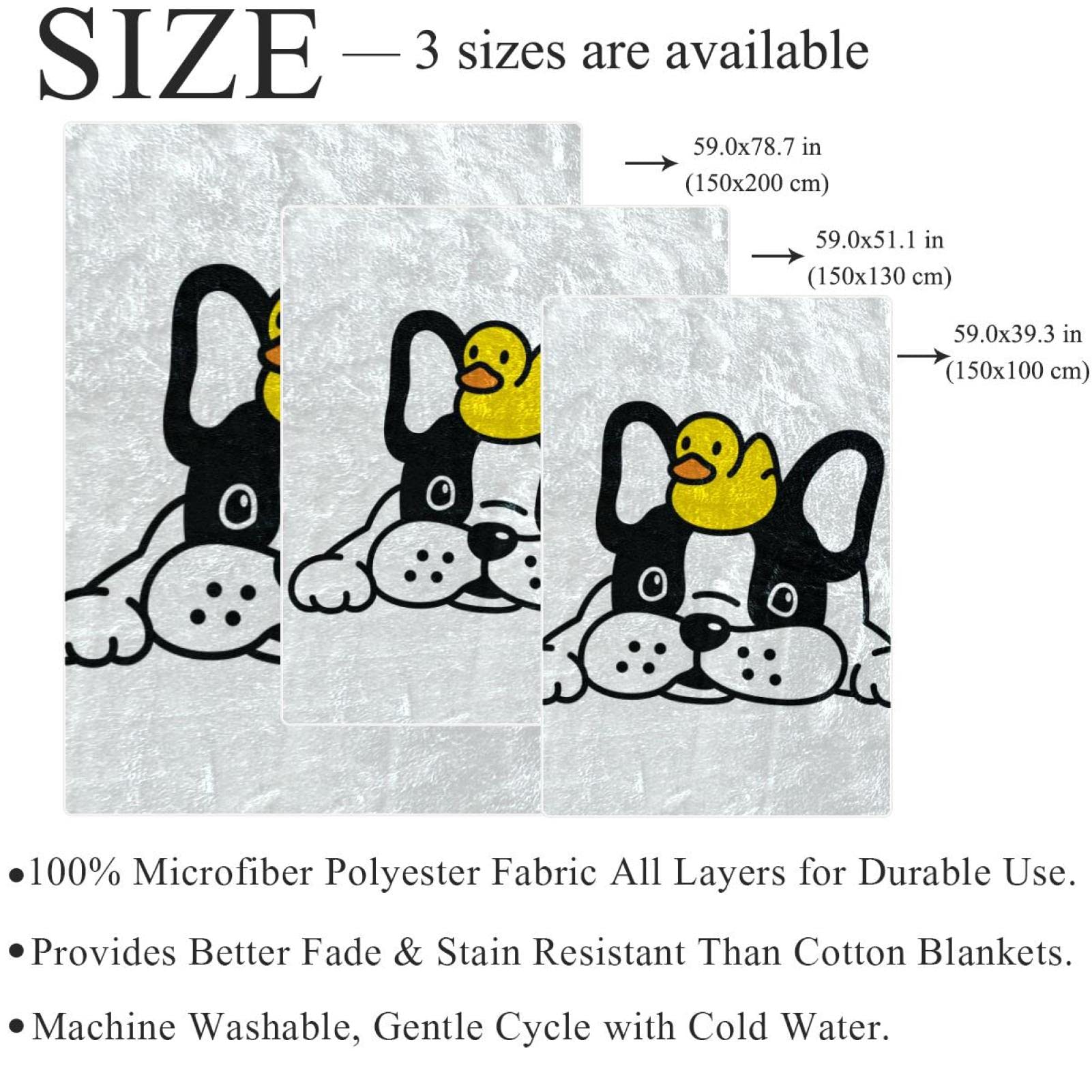 Couverture polaire légère en peluche pour chien bouledogue français canard chiot pour canapé