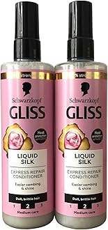 Gliss Liquid Silk Leave In Hair Conditioner Spray With Keratin 2 X 200Ml = 400Ml