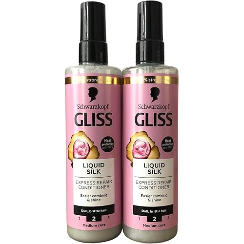 Schwarzkopf Gliss Liquid Silk Leave In Hair Conditioner Spray With Keratin 2 X 200Ml = 400Ml