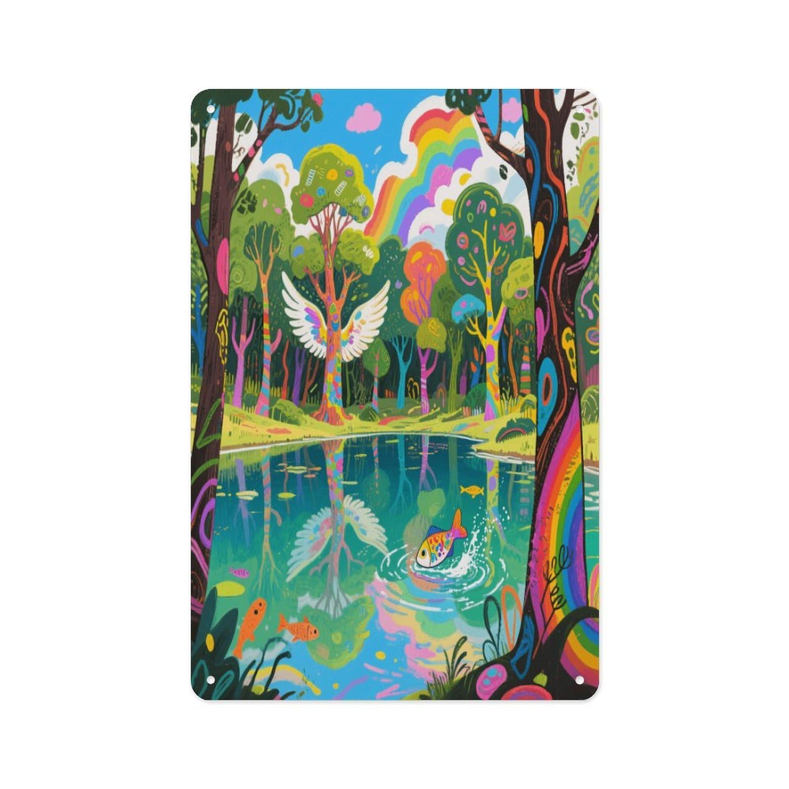 Fekiloot Style Graffiti Lake Wall Decor Metal Signs Tin Signs Poster
