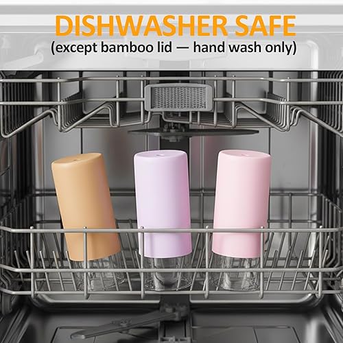 Miniatura 6 de Tronco - Vaso de vidrio de 20 onzas, botella de agua con pajilla, funda protectora de silicona y tapa de bambú, sin bisfenol A (blanco y negro)