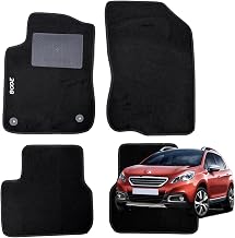 W-Parts Set 4 Mats - Black Carpet Mats for 2008 from 2013 to 2019 with Sewn Heel Pad, Fastening Buttons and Non-Slip Strip