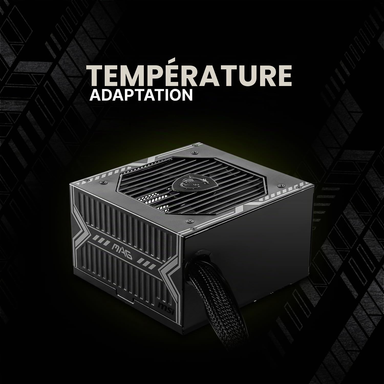 MSI MAG A750BN PCIE 5 Alimentation de Jeu – Compatible PCIE 5.0 – Certifié 80 Plus Bronze 750 W – Taille compacte – PSU ATX