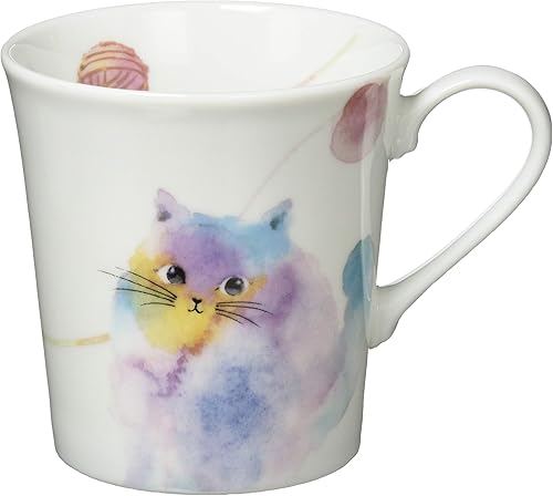 Miniatura 4 de 13173 Ceramic Indigo Moko Cat Mug, Pink, Size Approx. 3.5 inches (8.8 cm), H 3.7 inches (9.3 cm)