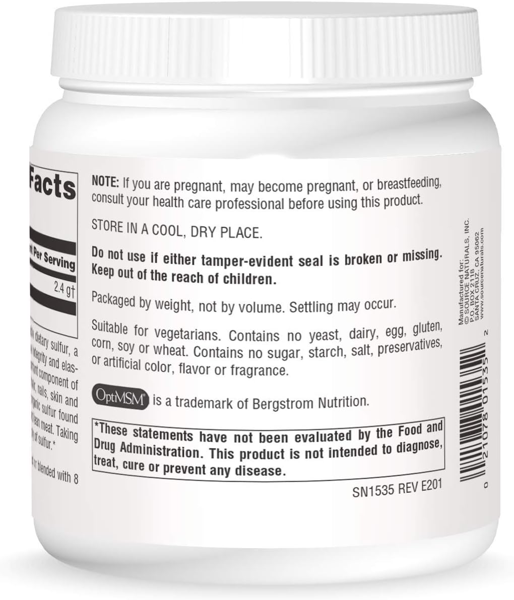 Source Naturals MSM, (Methylsulfonylmethane) - Powder 16 Ounce : Health & Household