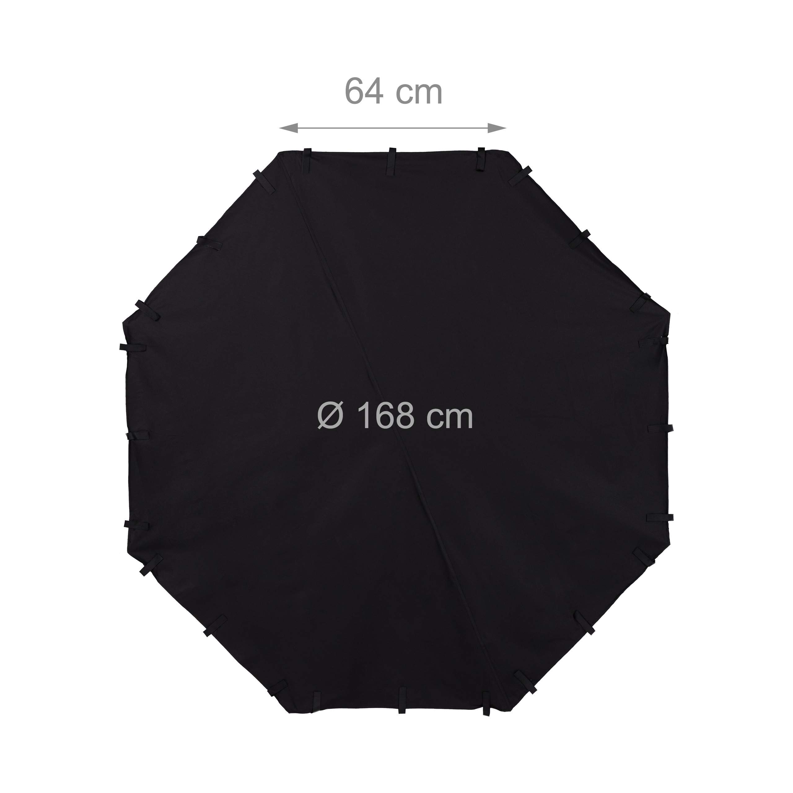 Relaxdays Tappetino per Animali, Ottagono, Impermeabile, Pavimento per Recinti con Chiusura a Strappo, 168x168 cm, Nero, Nylon, 1 pz