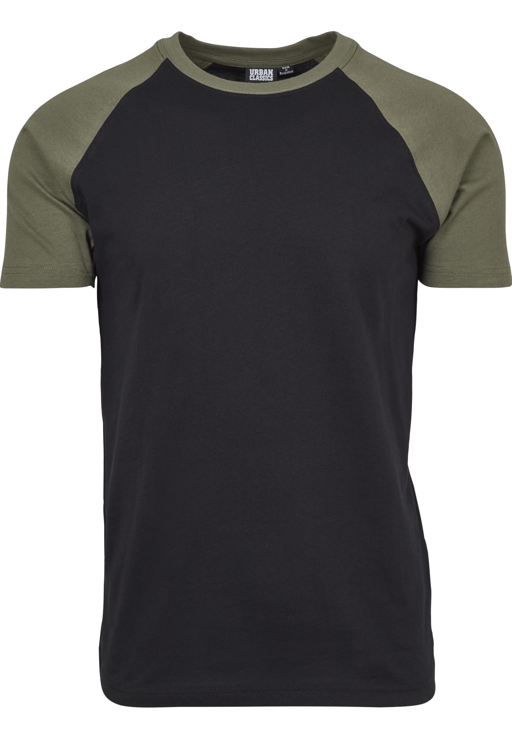 Urban Classics Men's Raglan Contrast Tee T-Shirt, Blk/Olive, M