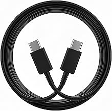 65W USB C to C Fast Charging Cable – Compatible with Samsung Galaxy S23 S22 S21 21 FE S20 A34 M14 M34 M54 M53 – Type-C Original Rapid Charging (Black)