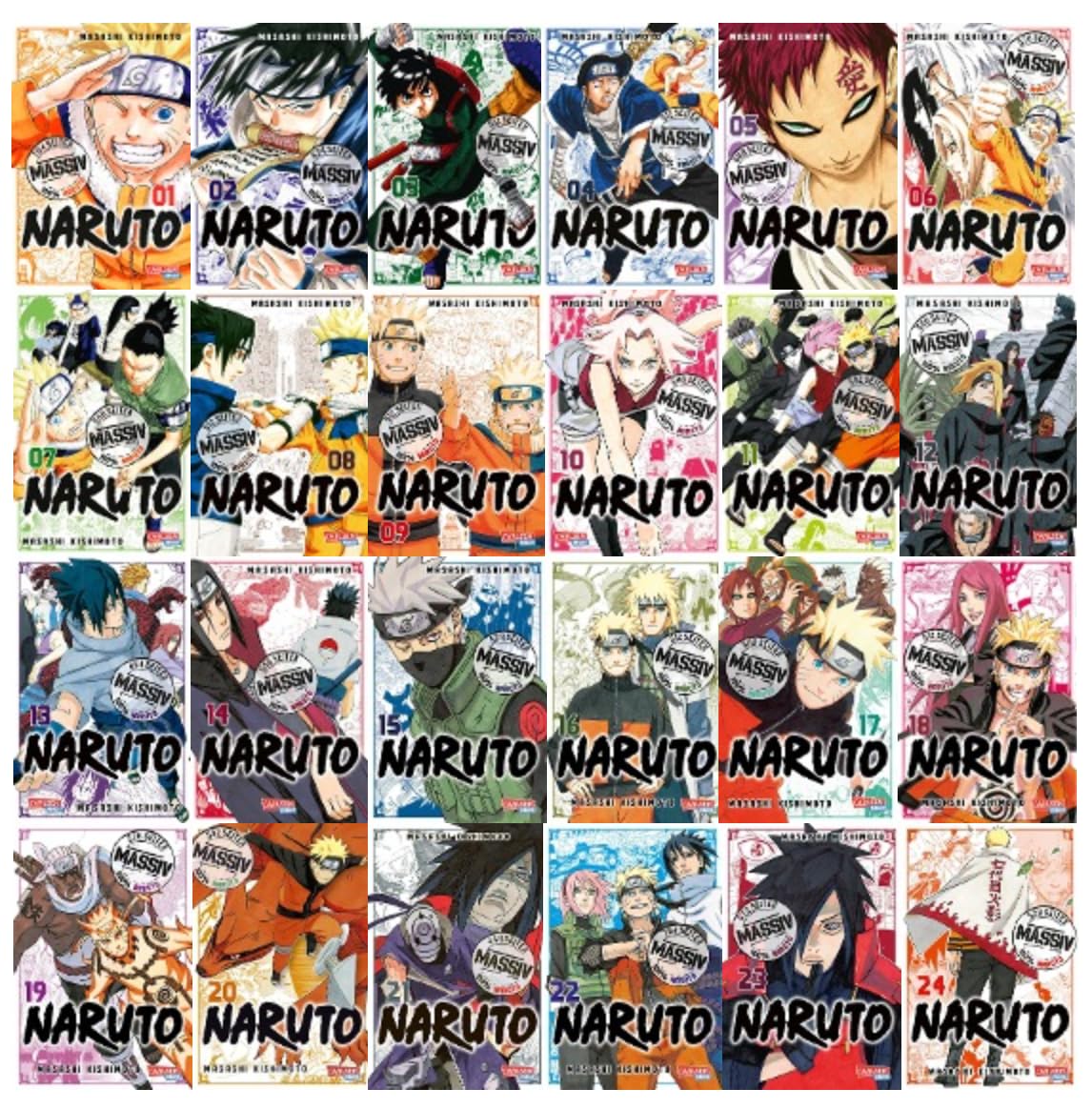 Naruto Massiv Band 1-24 Manga Sammlung