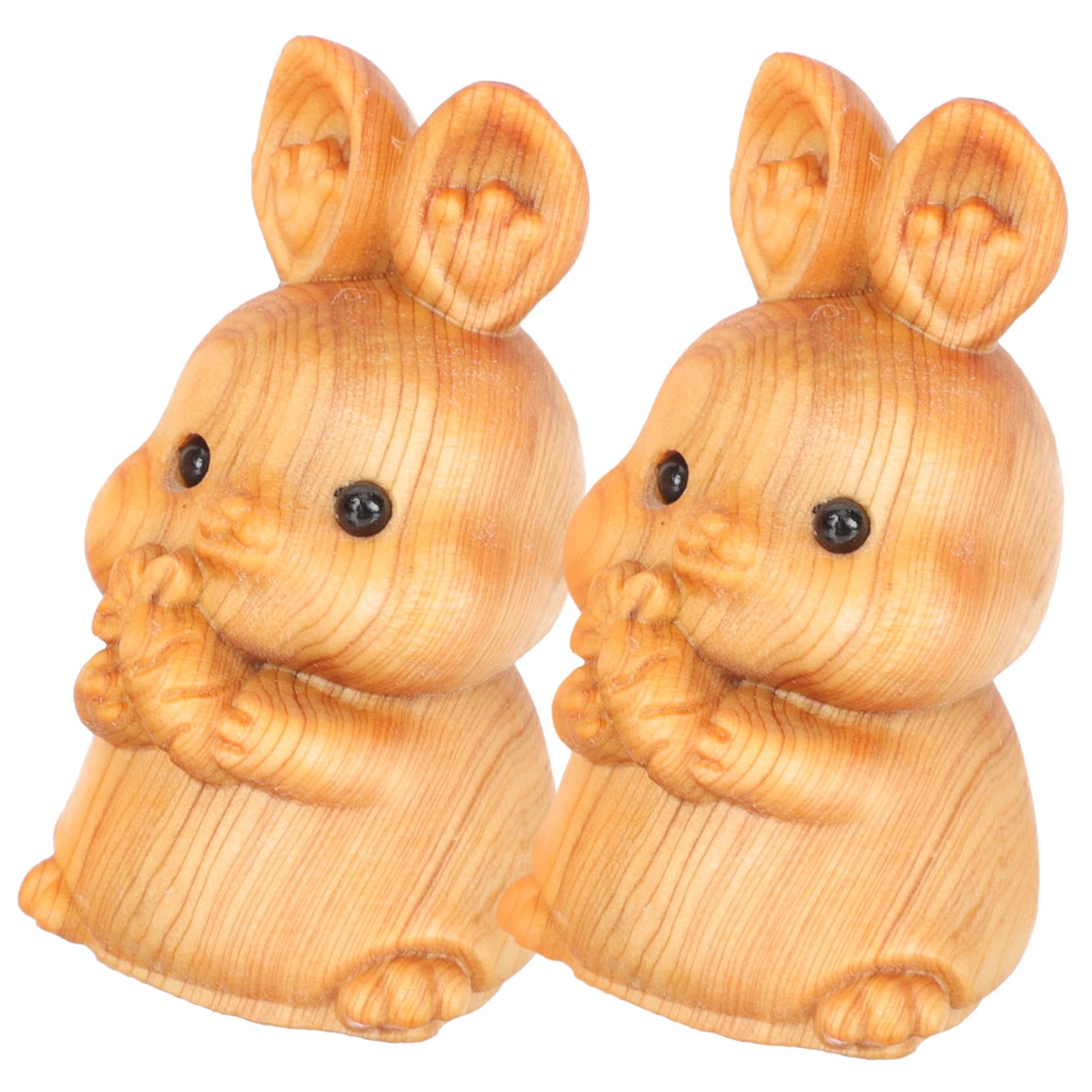 ABOOFAN 8 STK Kaninchen aus Holz Osterhasen-Statue süße Hasenfigur Hasen Easter Bunny Frühlingsdeko Auto Zubehör Hasenfigur Kaninchen schmücken Feder Geschenkkorb China