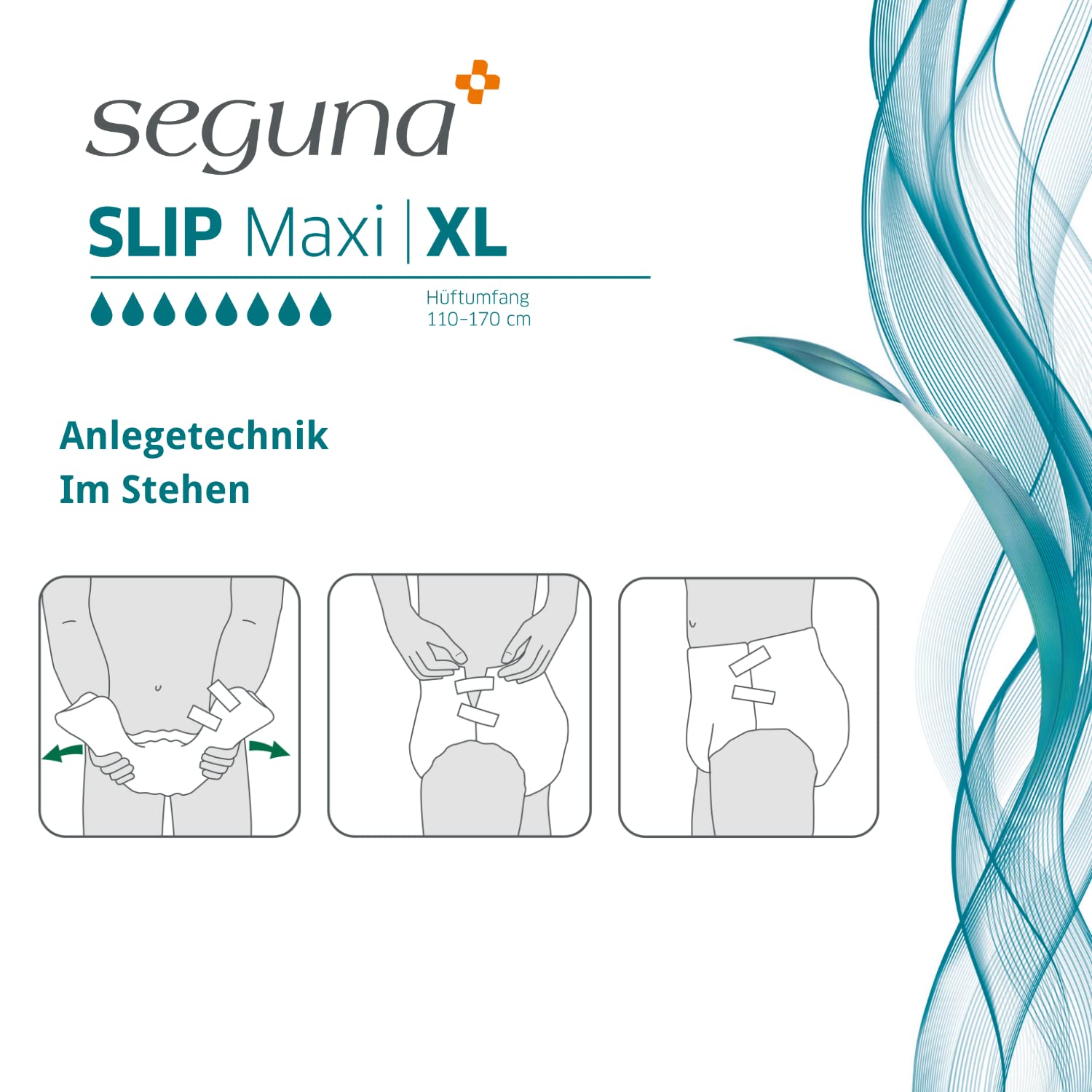 SEGUNA Slip Maxi, Inkontinenz Windeln für Erwachsene, Frauen, Männer, Windeln bei sehr schwerer Blasenschwäche, Stuhlinkontinenz (XL Sparpaket (3 x 16 Stück))