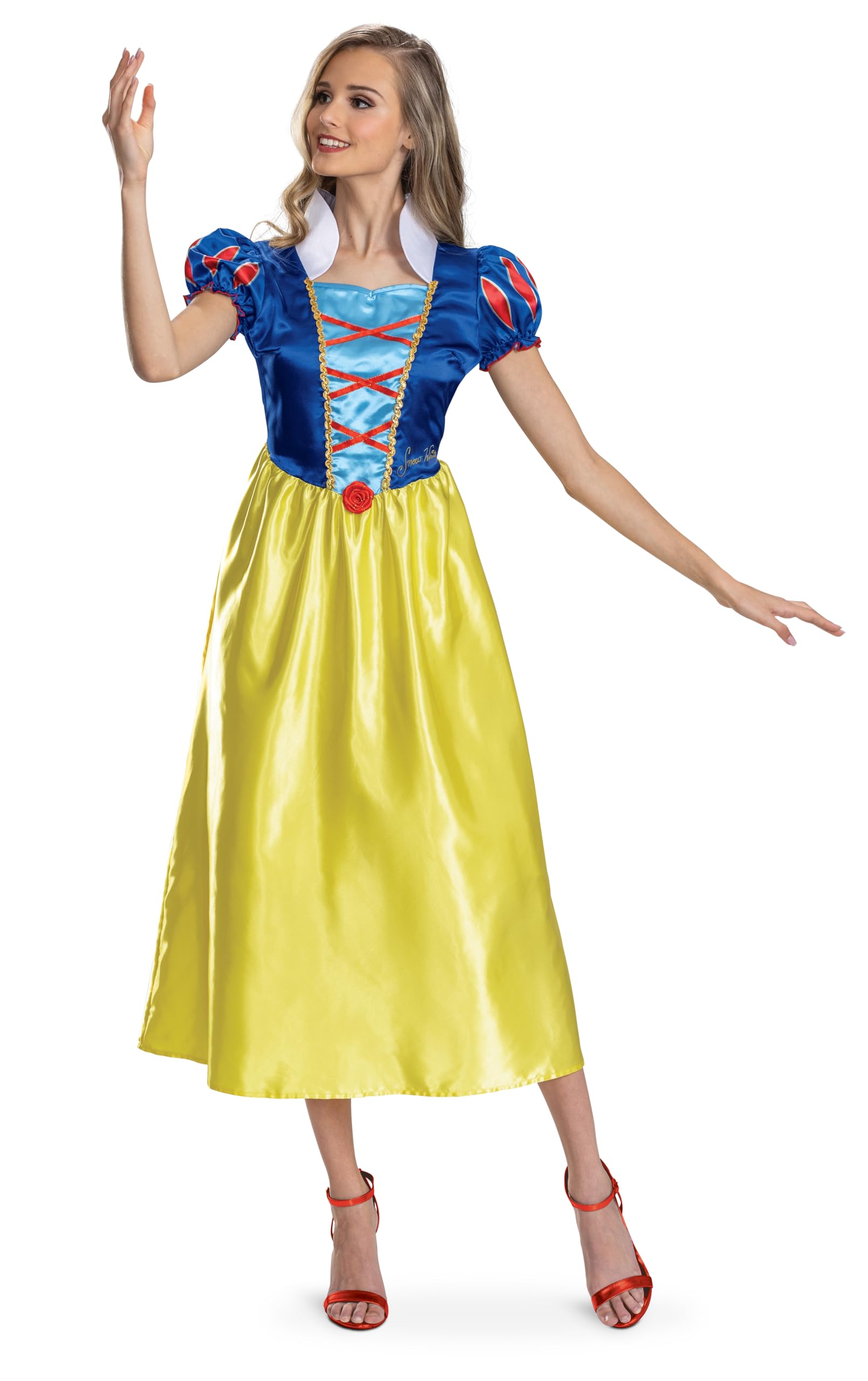 Disguise 158369B-EU - Disfraz de princesa Disney Basic Plus para adultos (UE), diseño de Blancanieves, para mujer, multicolor, talla M