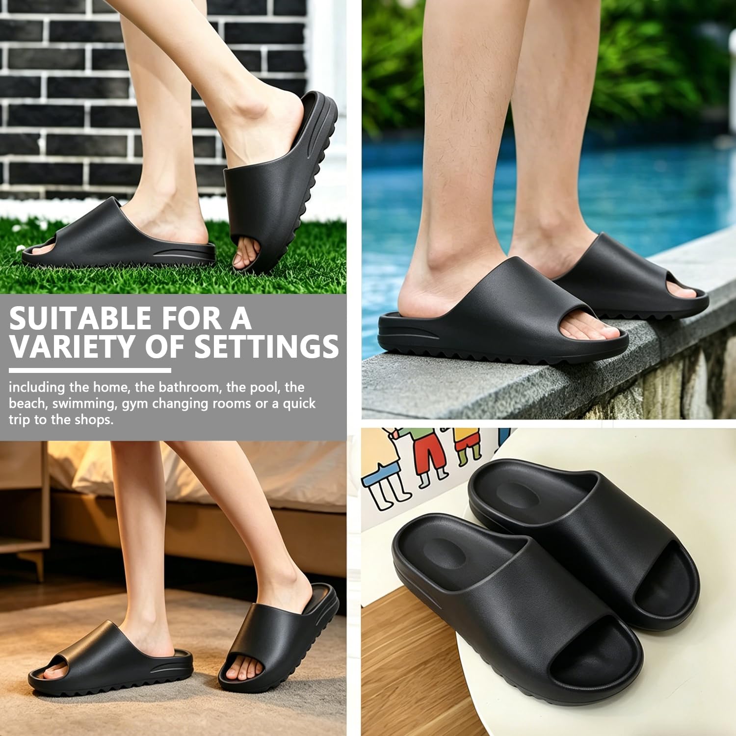 Donna Uomo Ciabatte Sandali Pantofole Ultra Morbide Nuvola Donna Cuscino Sandali da Doccia Pantofole Antiscivolo Spiaggia Piscina Slide Pantofole da Casa