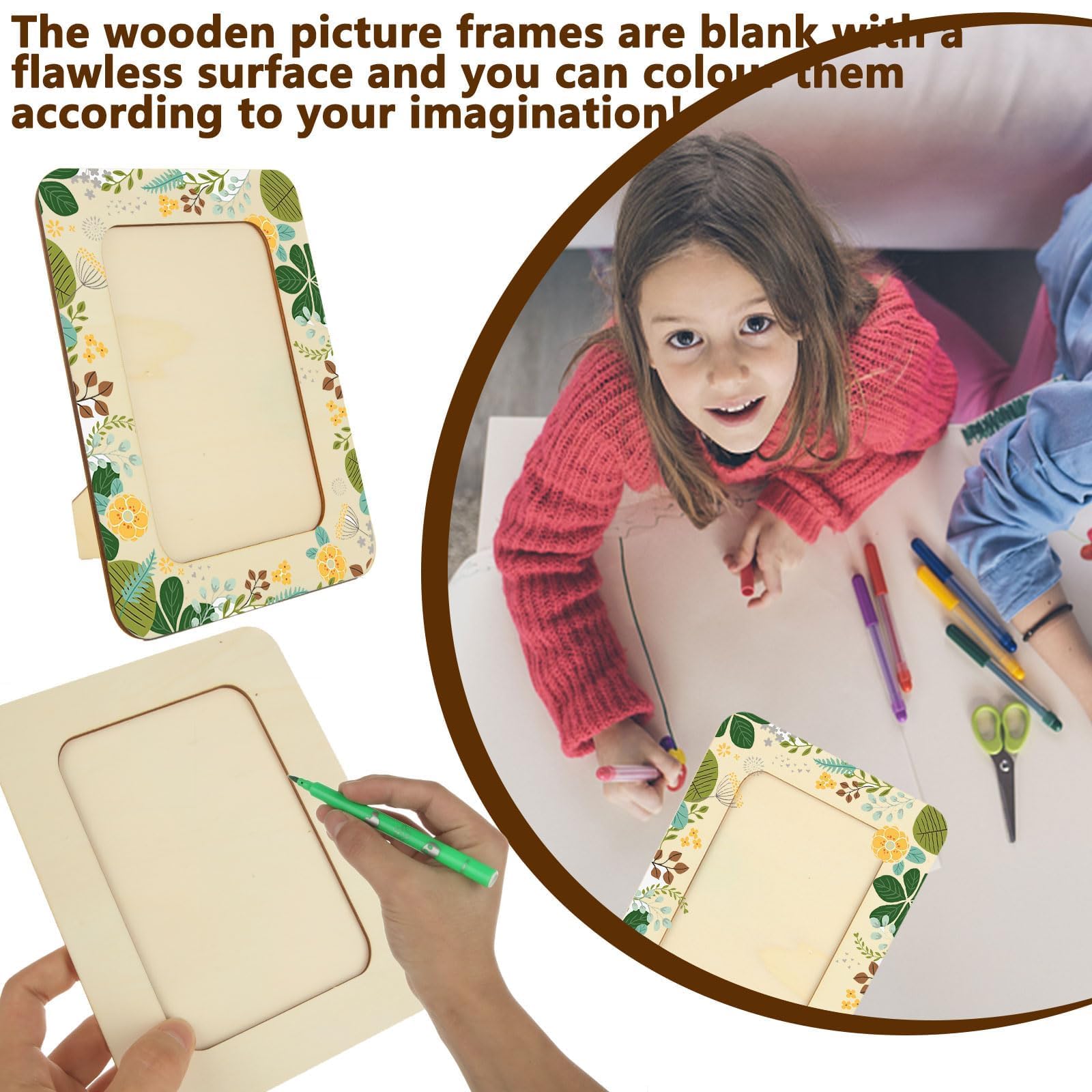 20 cornici portafoto in legno grezzo per foto da 10 x 15 cm, cornici in legno fai da te, set per scuola, aule, progetti di pittura fai da te e decorazioni
