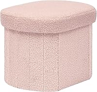 Vista 18 de B FSOBEIIALEO Otomano con almacenamiento para sala de estar, otomano plegable de almacenamiento con reposapiés Sherpa, banco plegable de 43.3 Negro