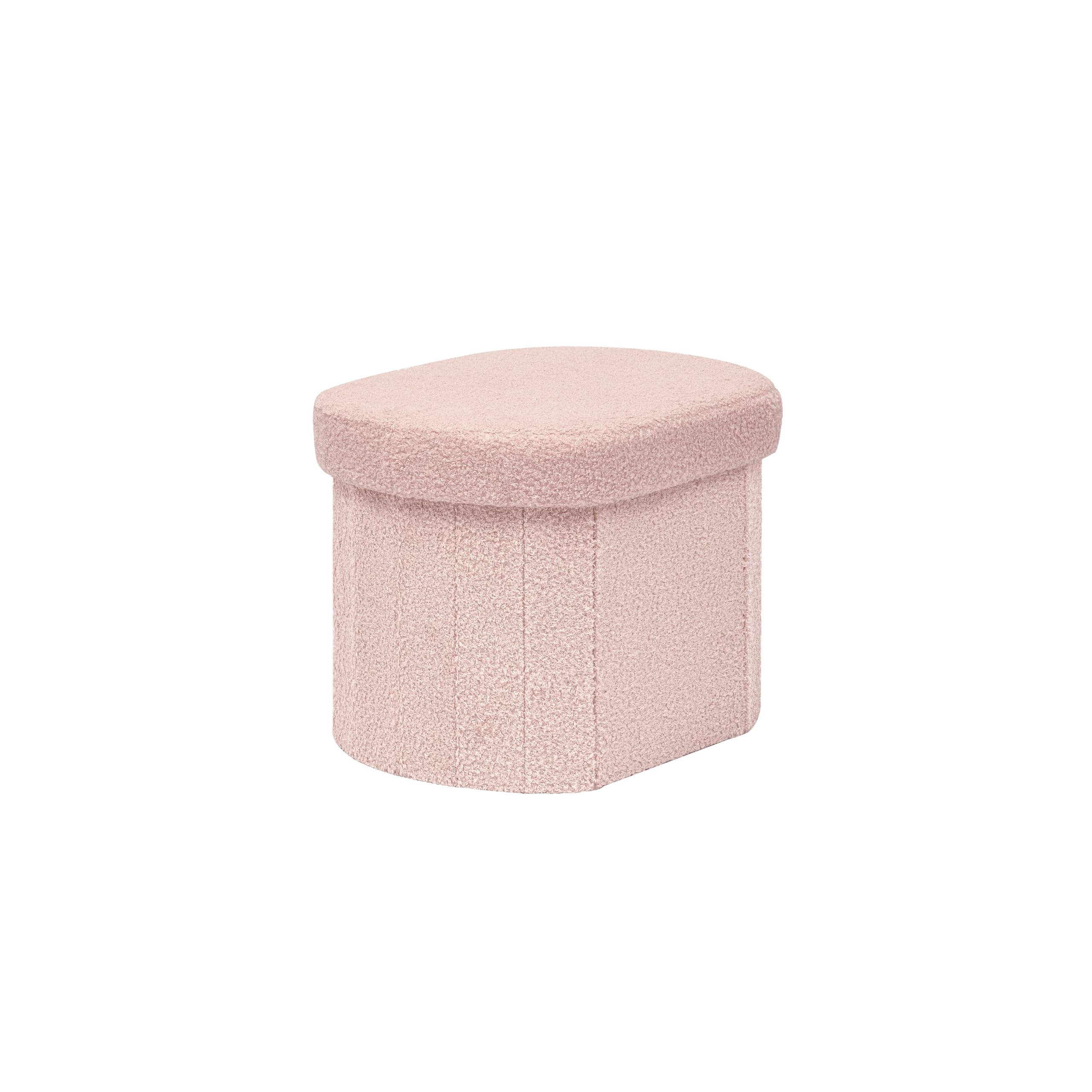 B FSOBEIIALEO 16.14" Boucle Storage Ottoman Cube for Dorm Room, Pink