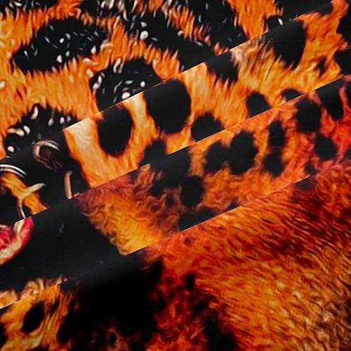 Miniatura 7 de Feelyou Cortinas de ventana de leopardo para dormitorio, sala de estar, cortinas florales florecientes de rosas rojas para niños, niñas, safari,