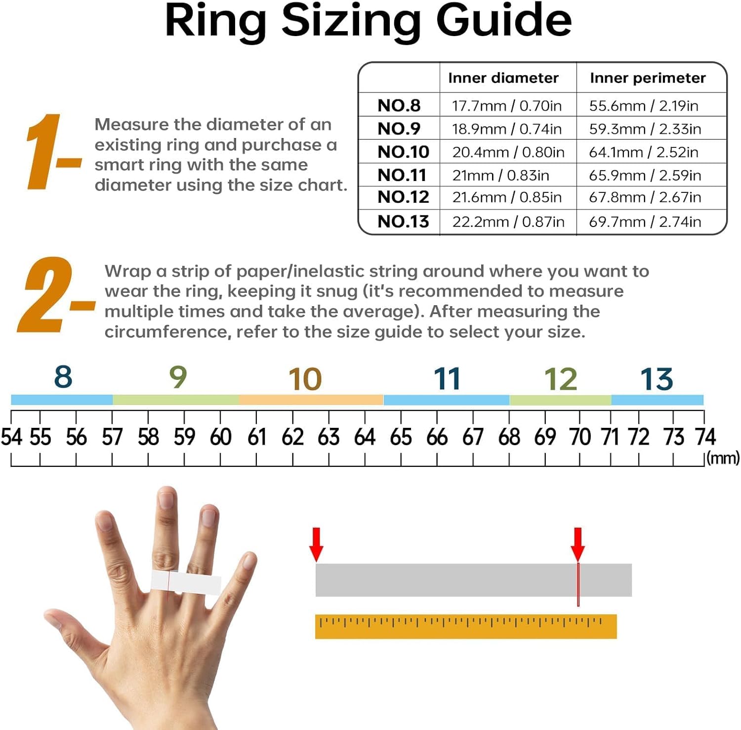 FitElf 3 Pro Smart Ring Fitness Tracker, Health Sleep Tracker, Blood Pressure, Heart Rate and Oxygen Monitor Ring for Women/Men, IP68, No Subscription, 10-Day Battery Life (Silver 10)