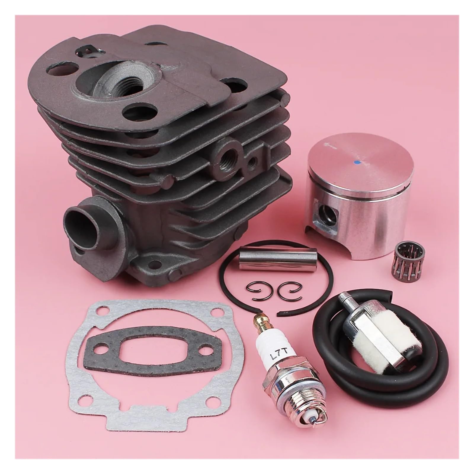 Kit de Junta de bujía de línea de Filtro de Combustible de pistón de Cilindro for H-usqvarn 55 51 Pieza de Herramienta de jardín de Motosierra 46mm