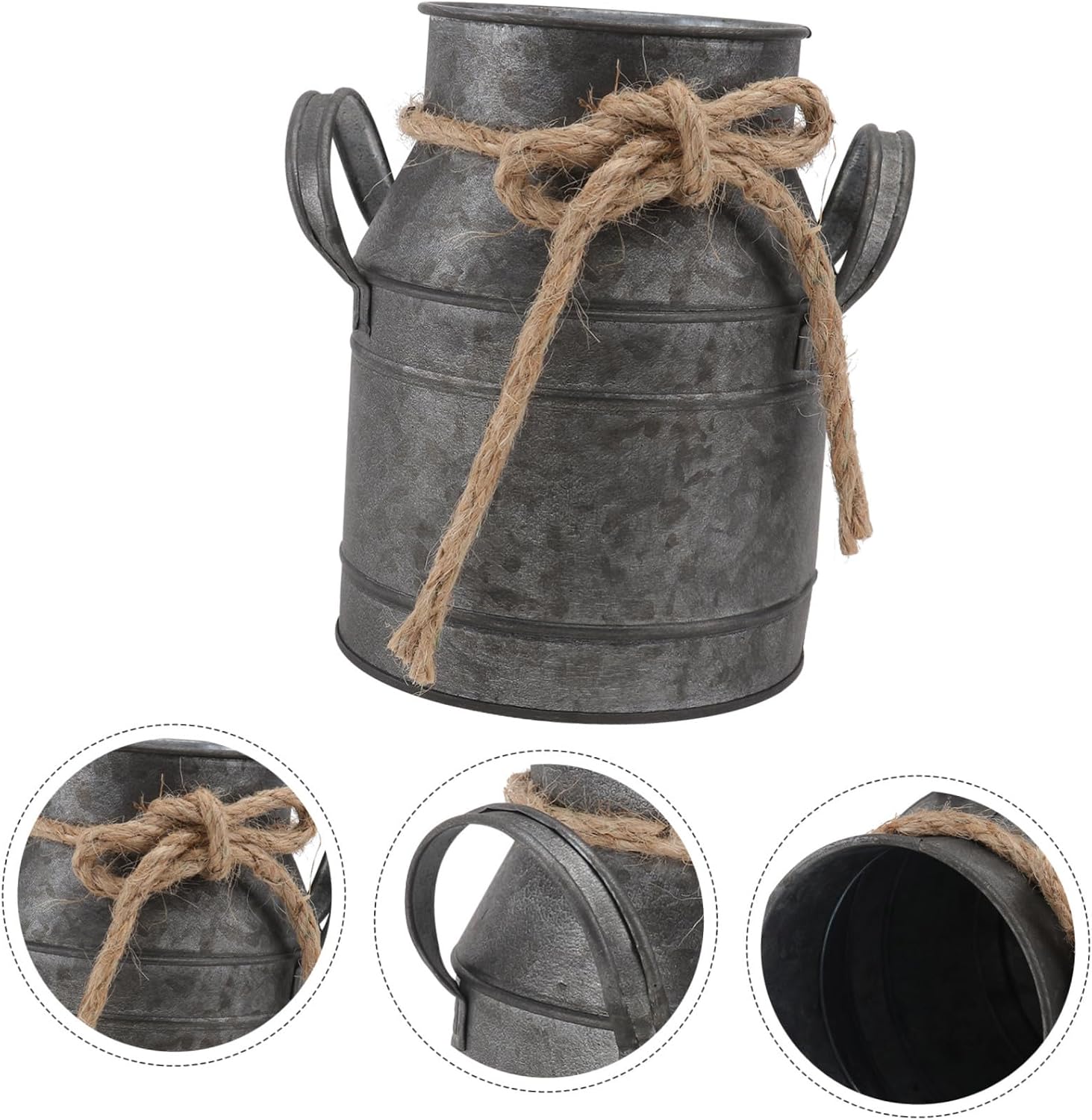 ERINGOGO Old Milk Pitcher Flower Bucket Retro Iron European Design for Home Garden Decor
