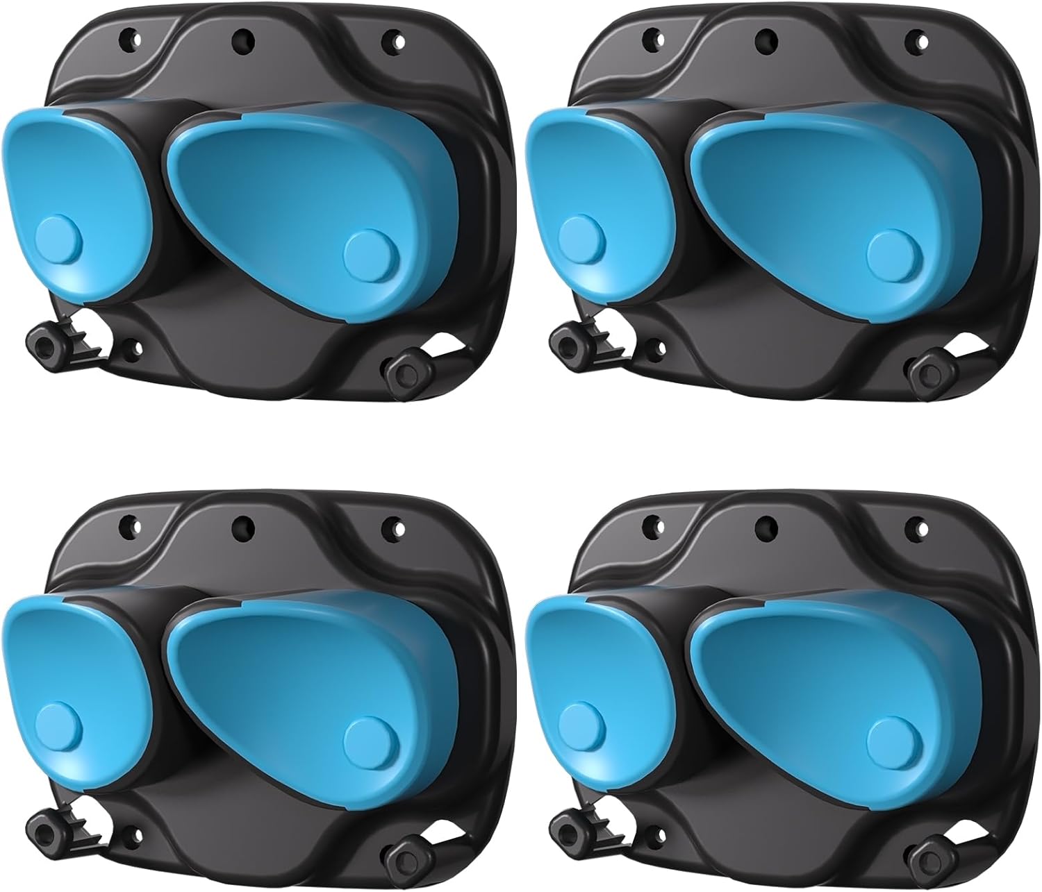 WDZREE Ski & Snowboard Wall Rack for Garage, Fits Any Ski or Board, Ski Wall Mount Garage Organization Holders, Damage-Free Storage Rack, Space-Saving Clamp Winter Gear Organizer, Blue (4 Pack)